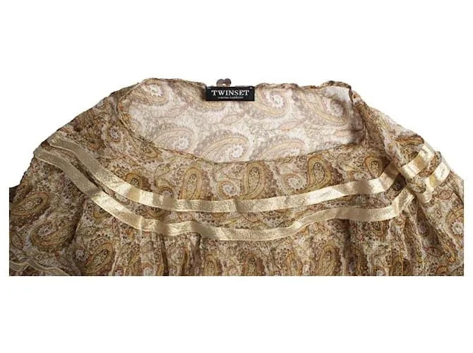 Twin Set Conjunto gemelo, Vestido Con Volantes Castaño 