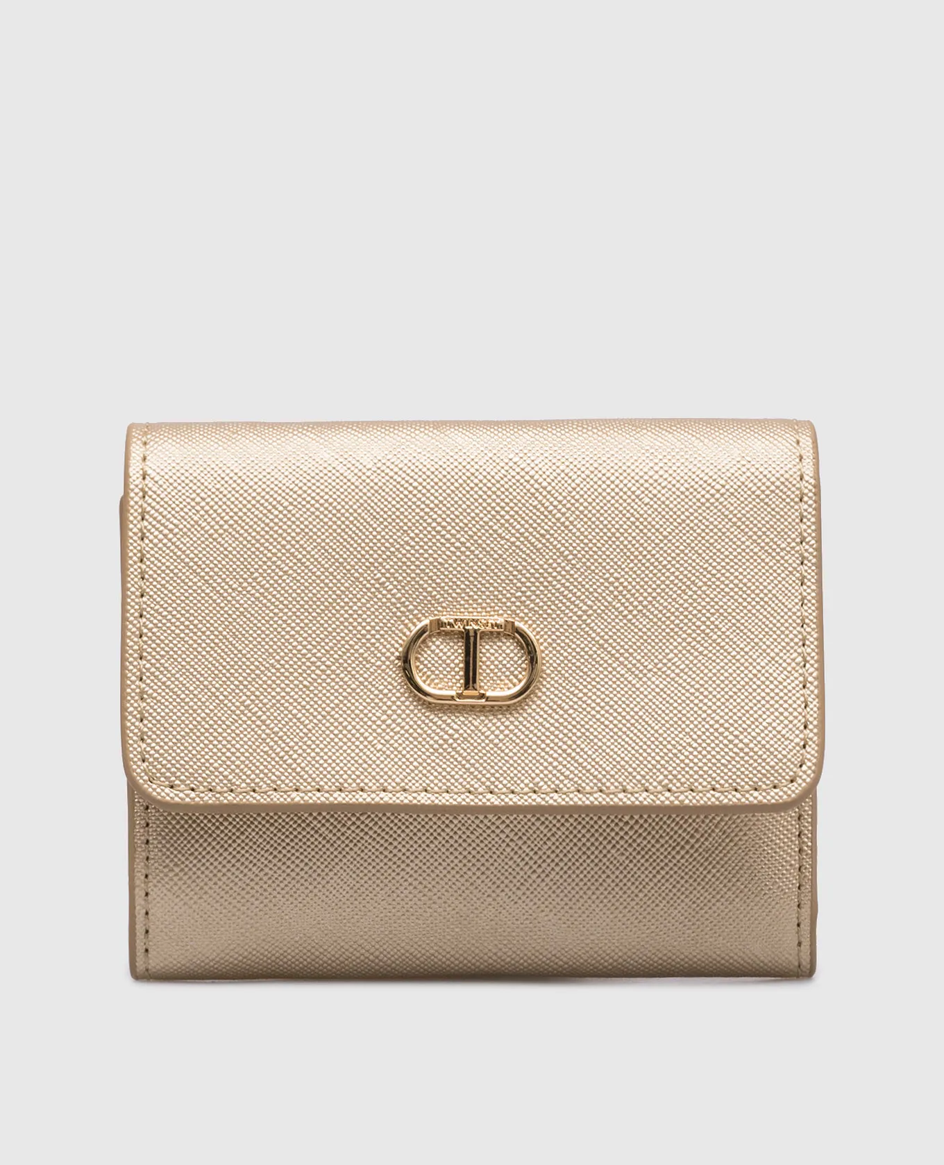 Twinset Golden purse with logo