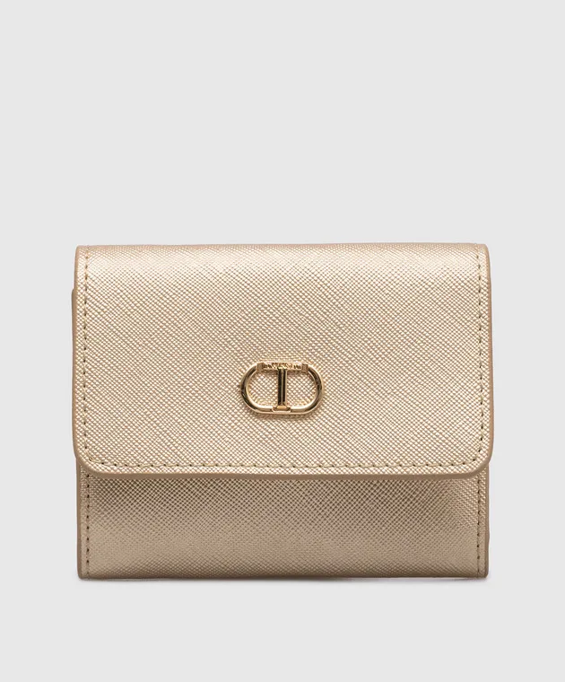 Twinset Golden purse with logo