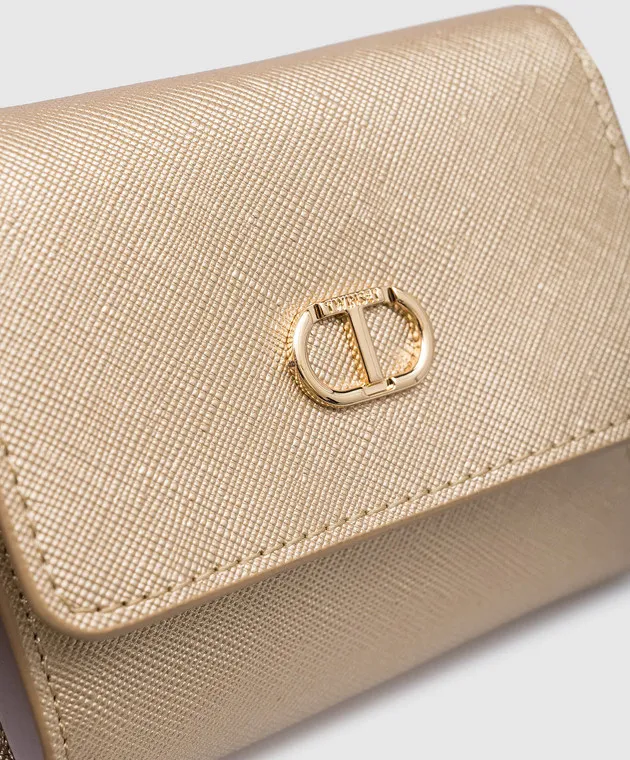 Twinset Golden purse with logo