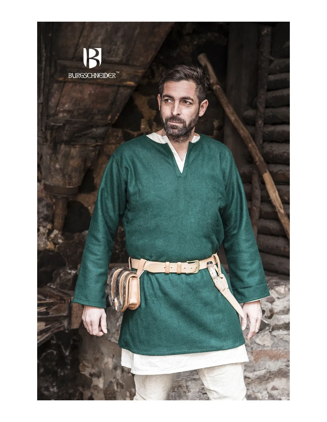 Túnica medieval Lodin, verde