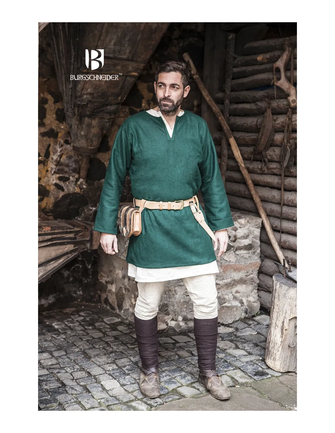 Túnica medieval Lodin, verde