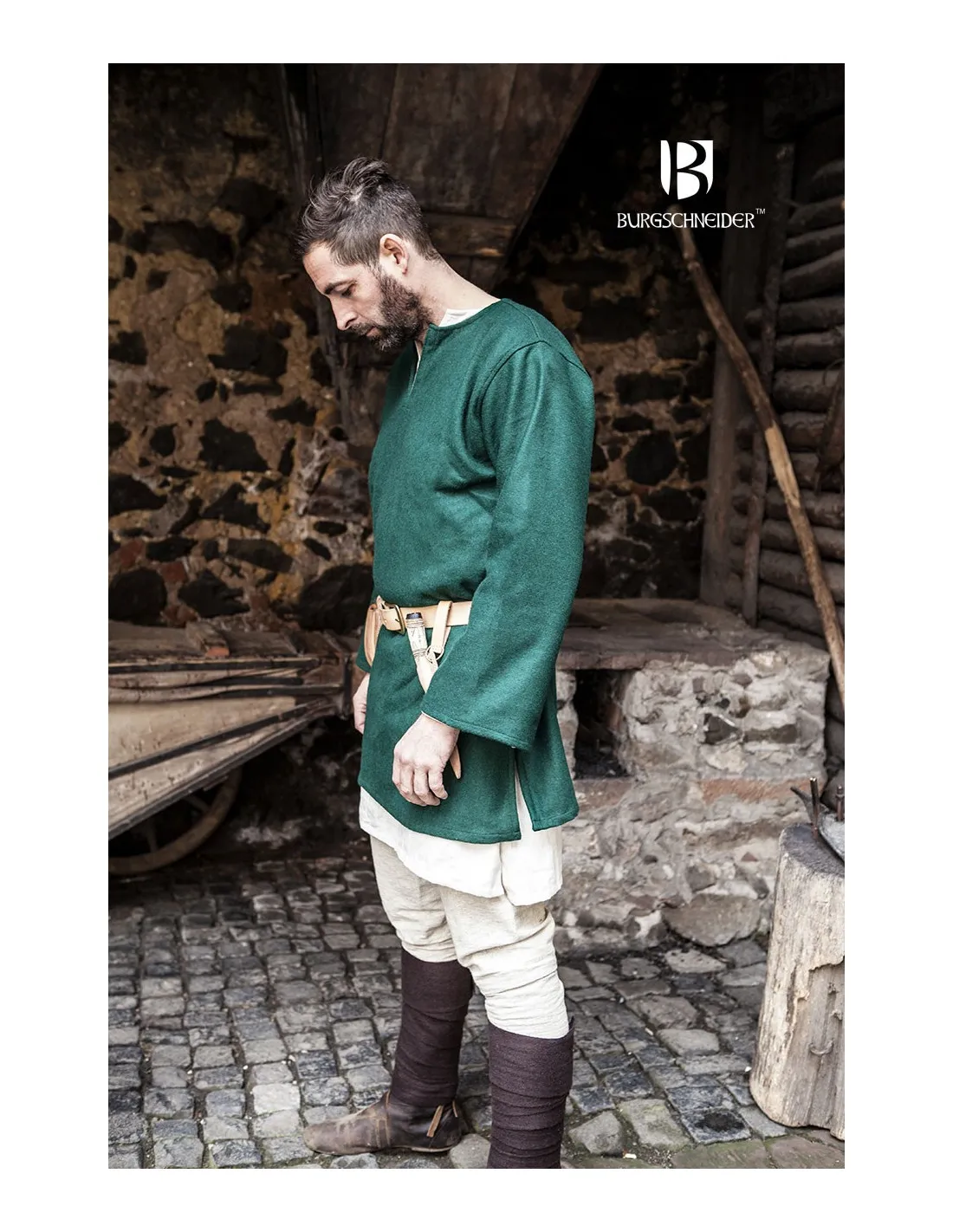 Túnica medieval Lodin, verde