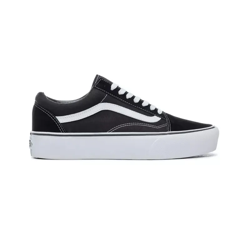 VANS UA OLD SKOOL PLATFORM (NEGRO / BLANCO)  MUJER