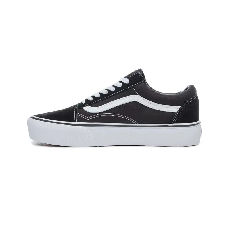 VANS UA OLD SKOOL PLATFORM (NEGRO / BLANCO)  MUJER