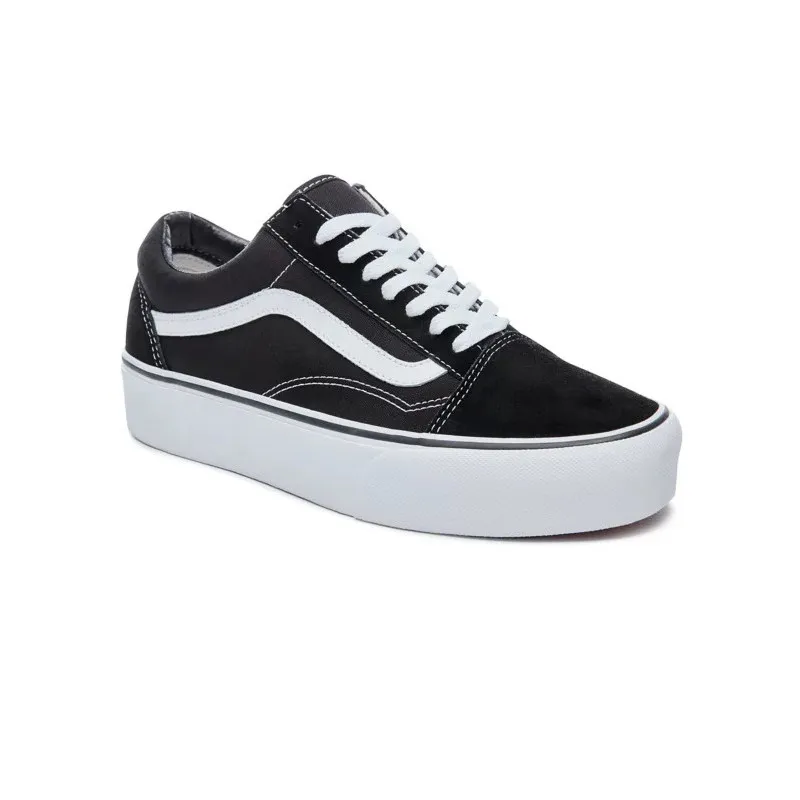 VANS UA OLD SKOOL PLATFORM (NEGRO / BLANCO)  MUJER