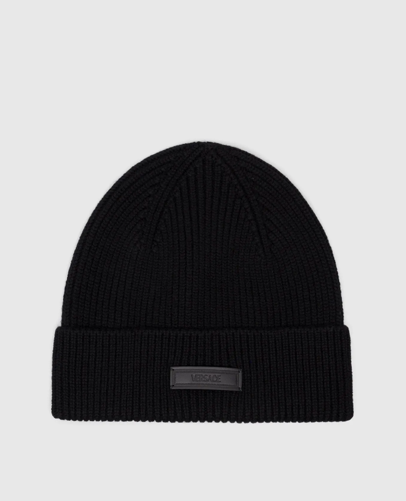 Versace Black wool cap with logo