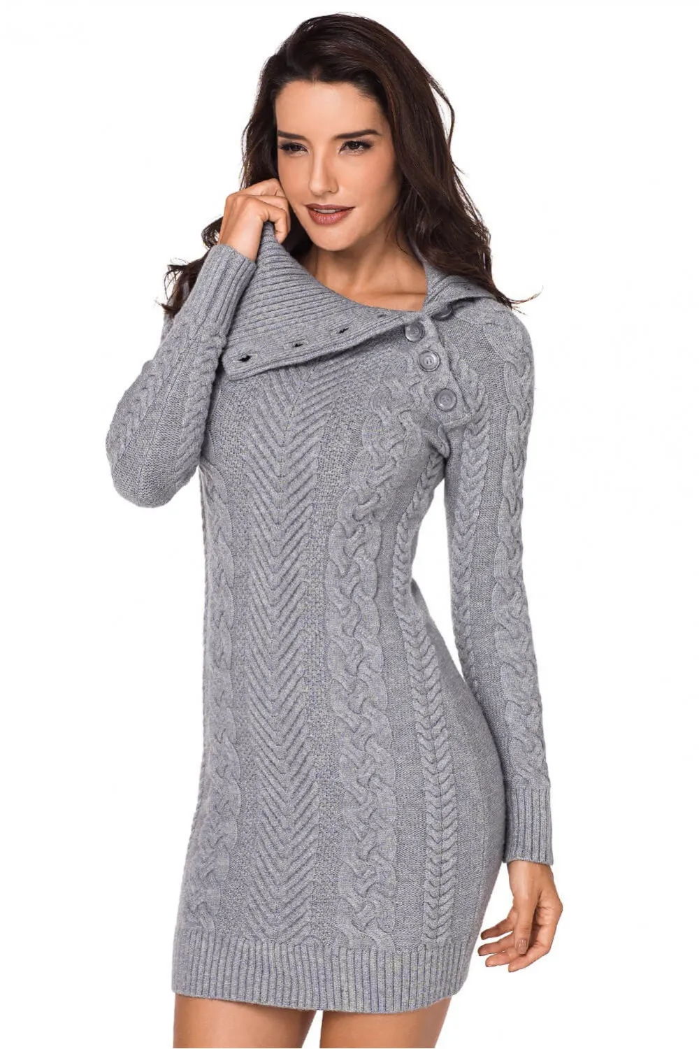 Vestido suéter gris