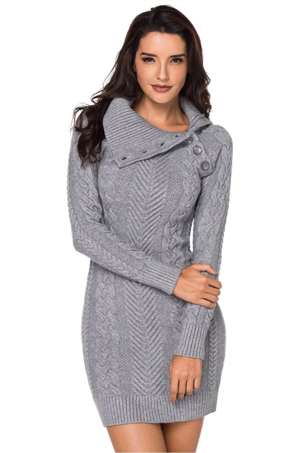 Vestido suéter gris