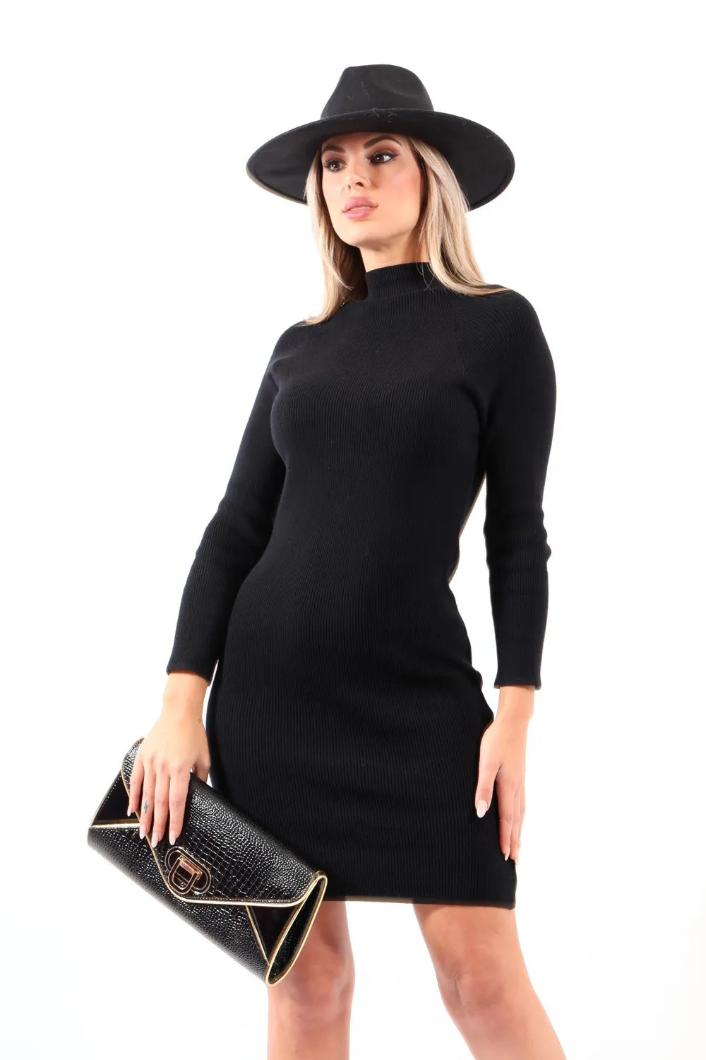 Vestido suéter negro