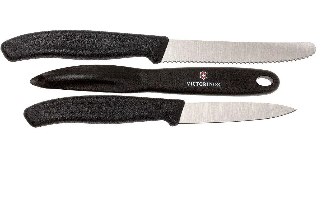 Victorinox SwissClassic cuchillo de verduras negro, Set de 3, 6.7113.31