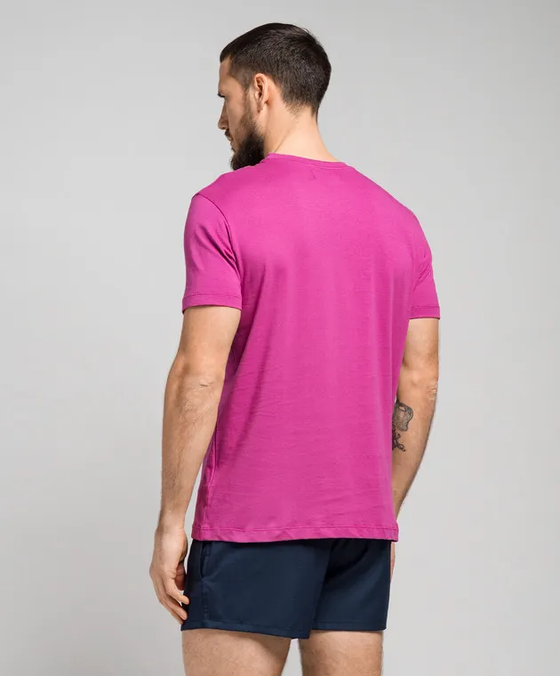 VILEBREQUIN PURPLE TURTLE LOGO TSHIRT WITH TEXTURED LOGO