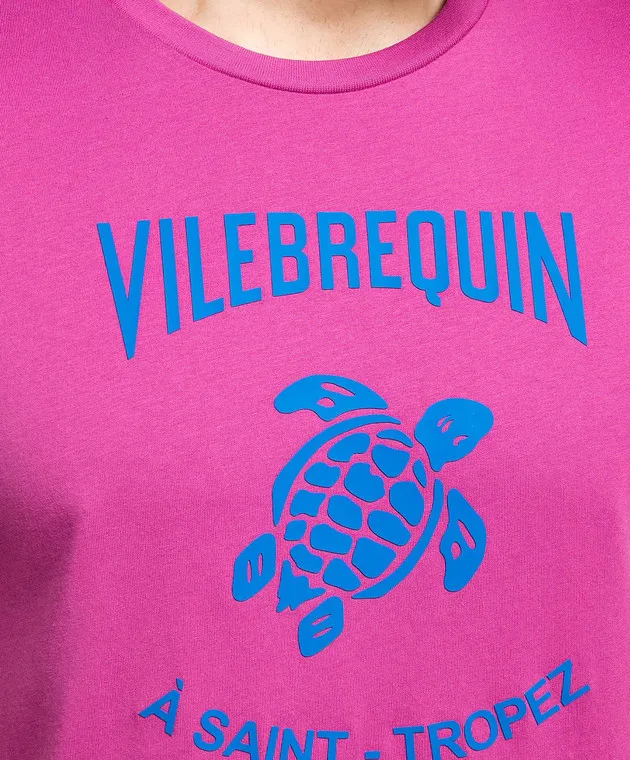 VILEBREQUIN PURPLE TURTLE LOGO TSHIRT WITH TEXTURED LOGO