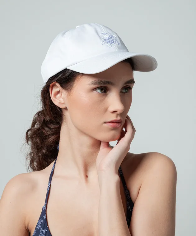 Vilebrequin White cap with logo embroidery