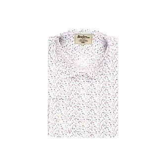 WHITE COTTON SHIRT WITH RED AND BLUE PRINT  RODRIGUES