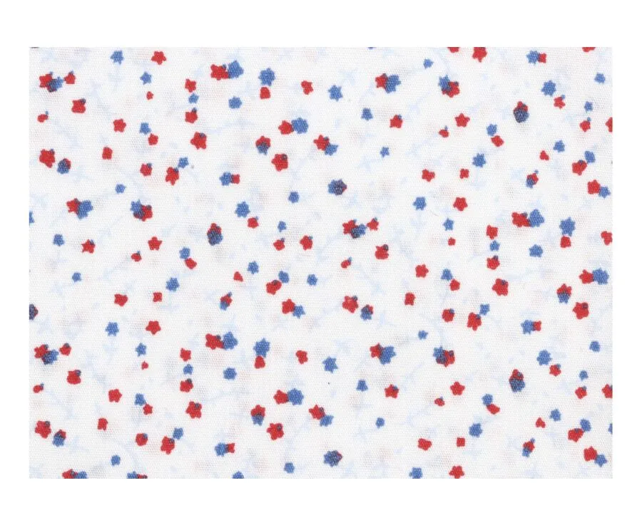 WHITE COTTON SHIRT WITH RED AND BLUE PRINT  RODRIGUES
