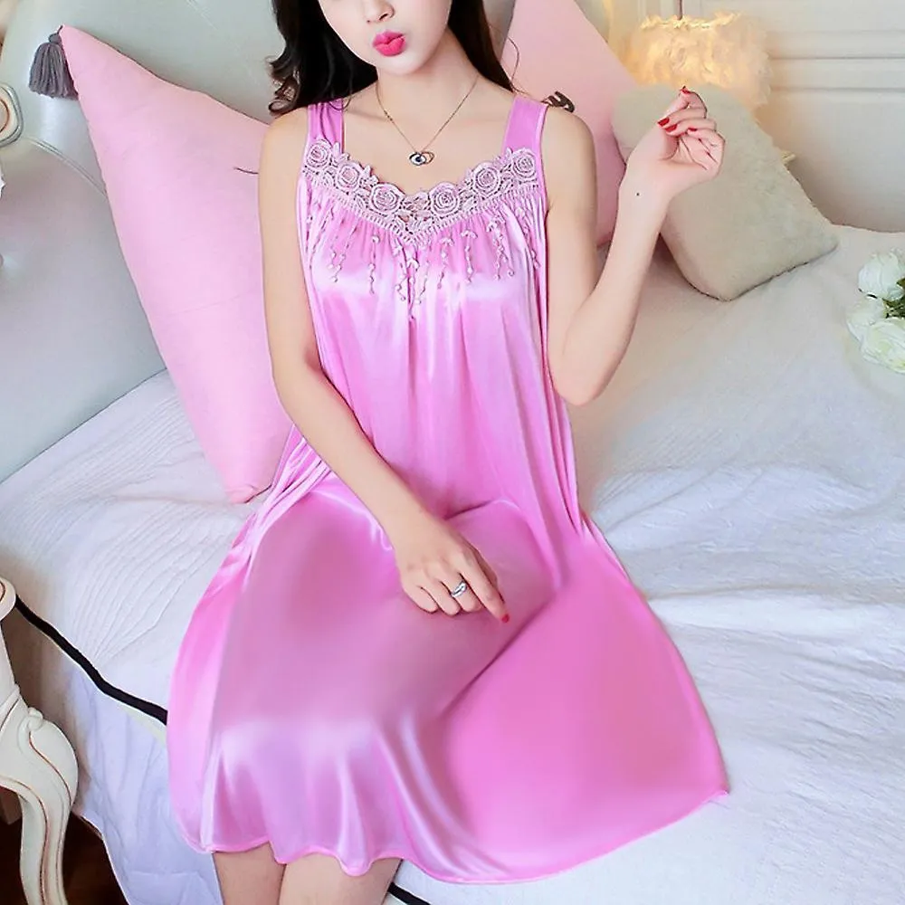 WOMEN SEXY CAMI PAJAMAS VNECK CHEMISE LOOSE DRESS NIGHTWEAR SLEEPWEAR