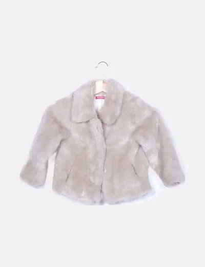 Young Dimension Abrigo beige pelo