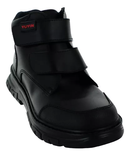 Yuyin Zapato Escolar Contactel Piel Negro Niño 81836