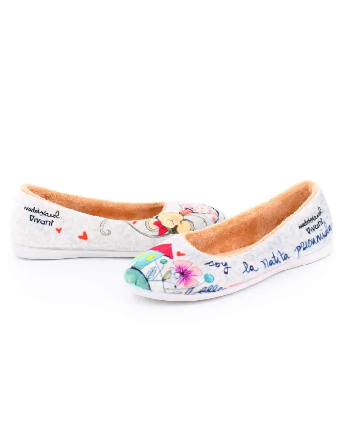 Zapatilla de Casa "Soy la ratita presumida" Inverness Gris