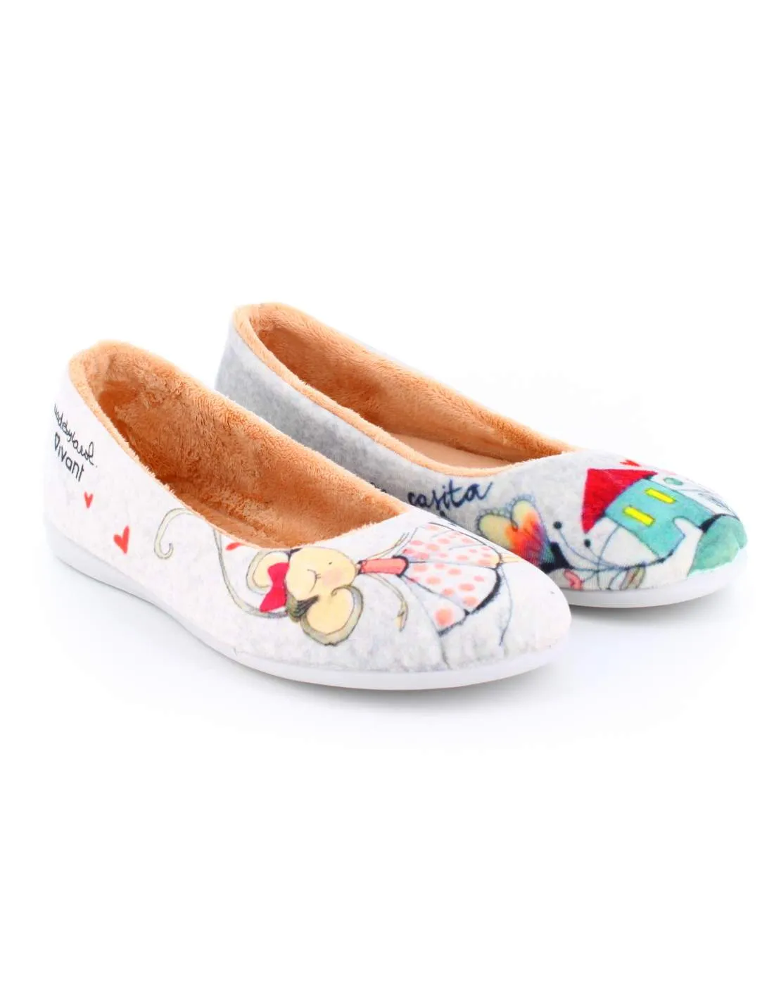 Zapatilla de Casa "Soy la ratita presumida" Inverness Gris