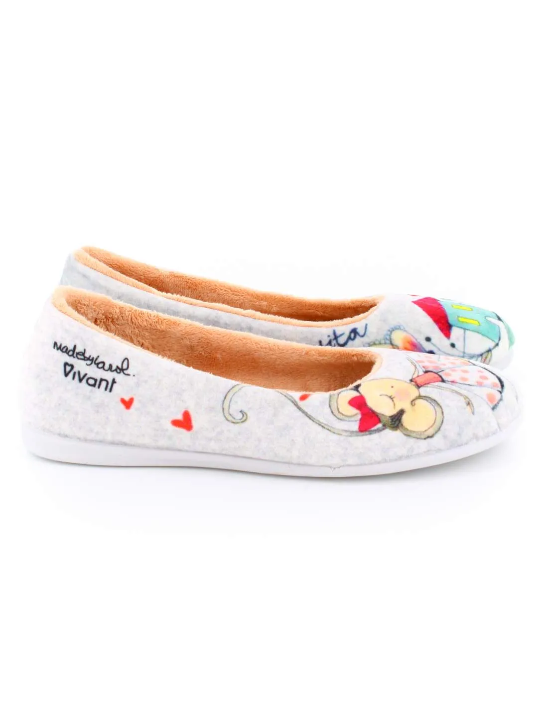 Zapatilla de Casa "Soy la ratita presumida" Inverness Gris