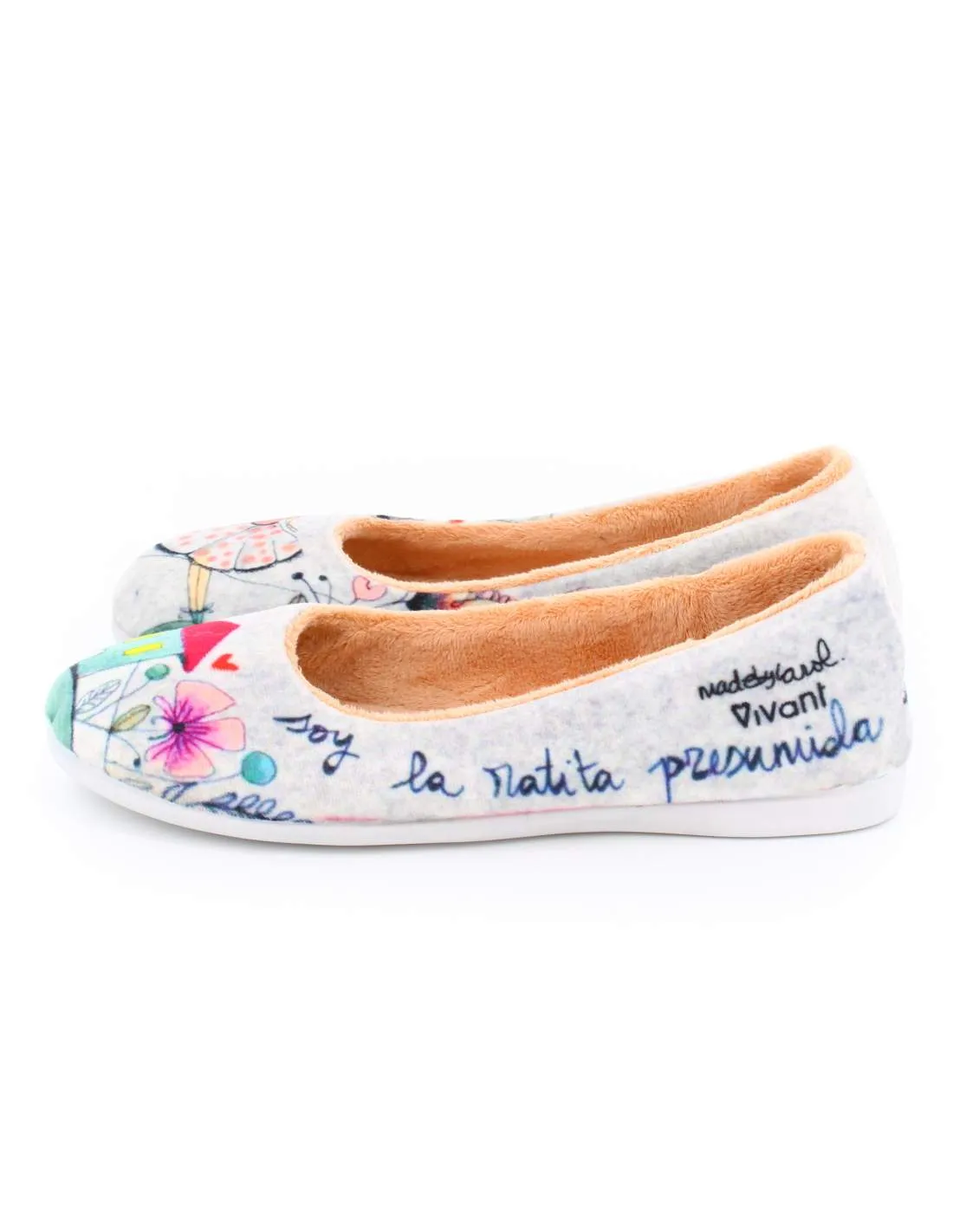 Zapatilla de Casa "Soy la ratita presumida" Inverness Gris