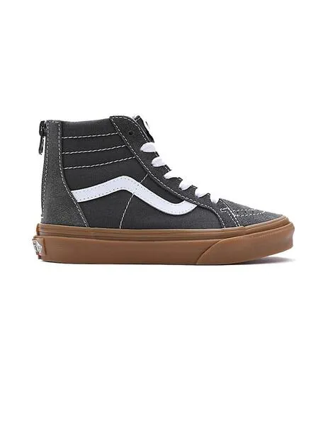 ZAPATILLA PARA NIñOS VANS SK8HI ZIP GRIS