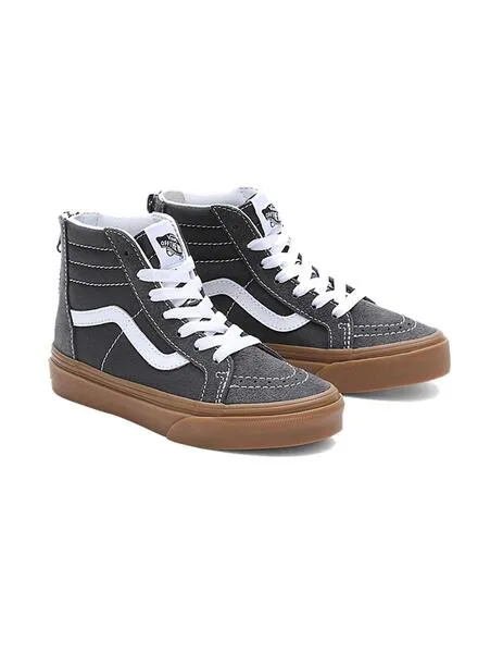 ZAPATILLA PARA NIñOS VANS SK8HI ZIP GRIS
