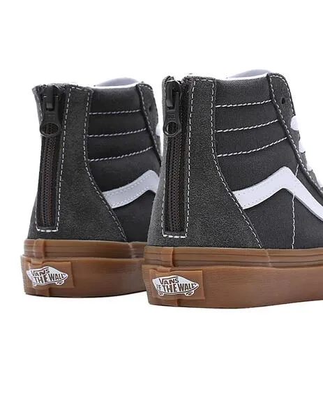 ZAPATILLA PARA NIñOS VANS SK8HI ZIP GRIS