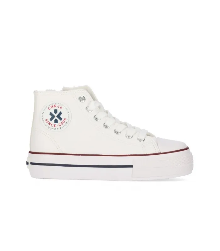 Zapatillas bota polipiel blanco Chika10