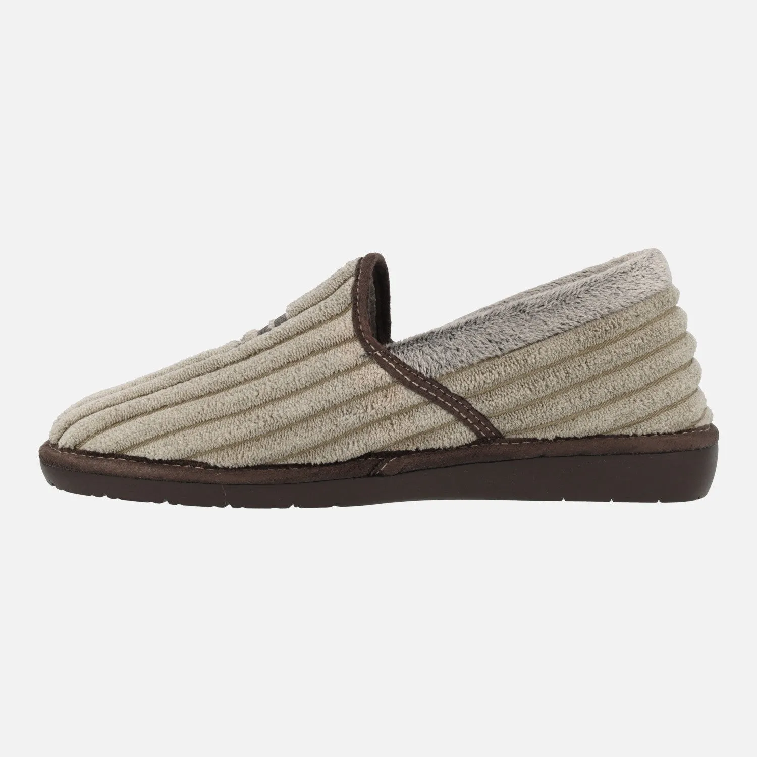 Zapatillas de casa cerradas para hombre en tejido de pana suave Boston
