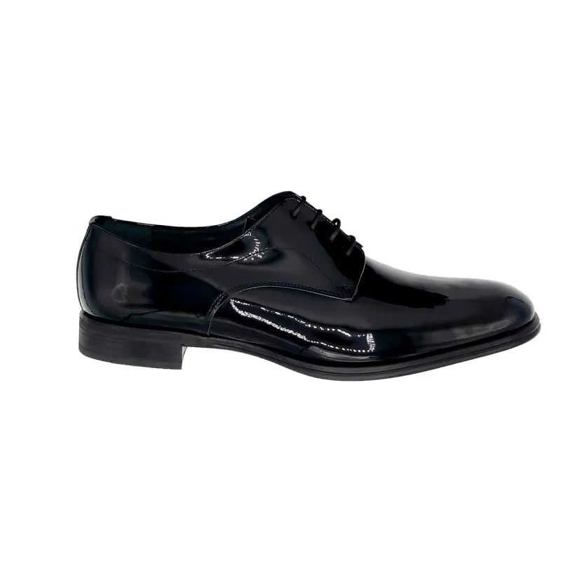 Zapato Novio Piel Charol Negro Con suela de Goma