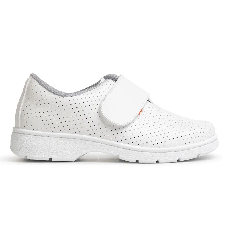 ZAPATO SANITARIO BLANCO PERFORADO CON VELCRO 1807 LM  DIAN