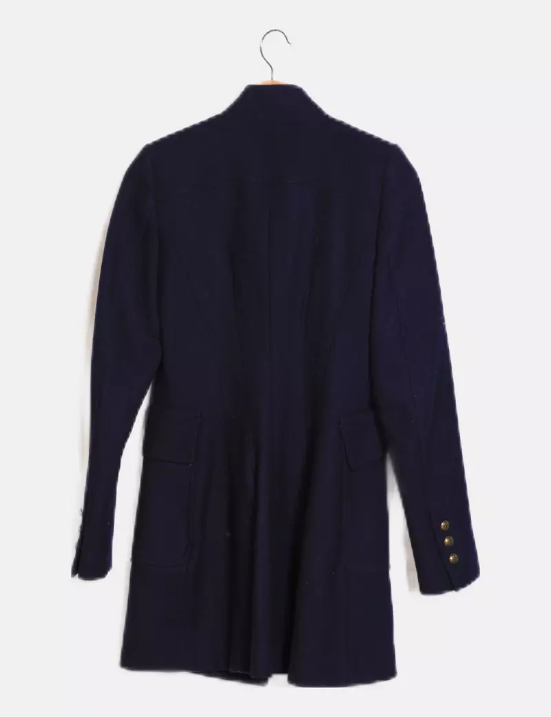 Zara Abrigo azul marino paño